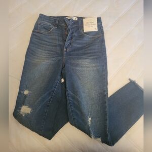 Abercrombie & Fitch Ripped Skinny Jeans - Dark Blue